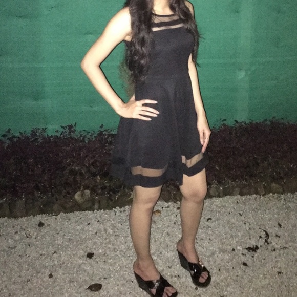 Mesh black skater dress - Picture 2 of 6